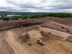 Landis C. Deck & Sons Division: Multiple machines work cuts on a site in Fredericksburg, PA.